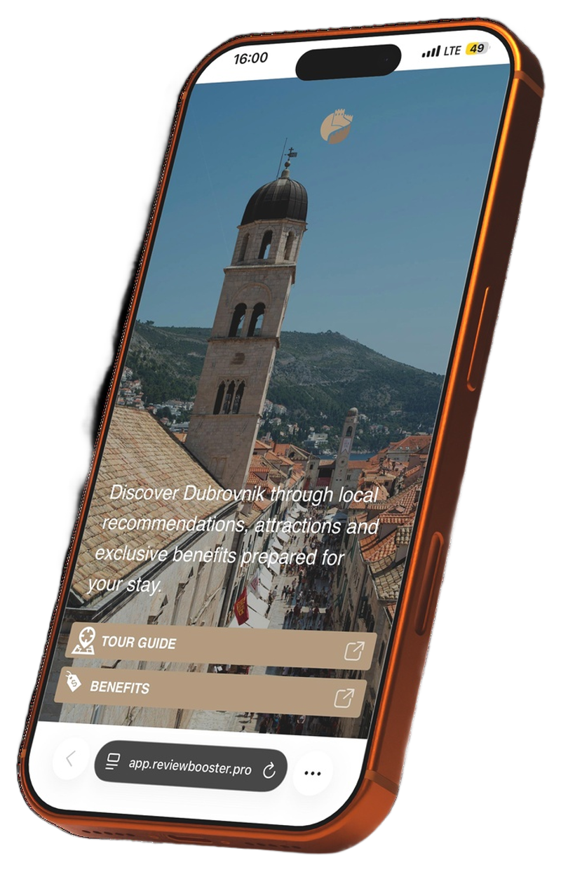 Tessera app showing Dubrovnik attractions
